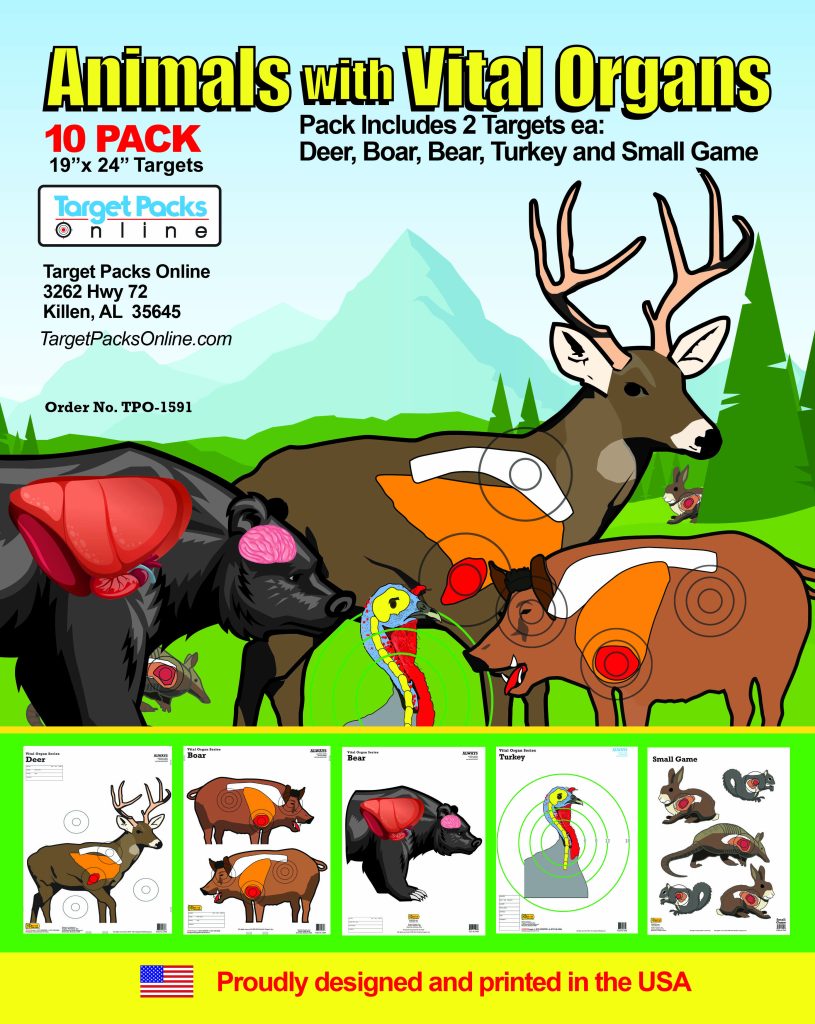 Animal Targets with Vital Organs Pack - Target Packs Online