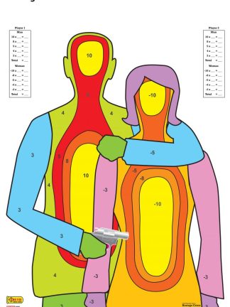 Hostage Crisis 23x35 tactical target with a complex hostage-taker layout for advanced law enforcement and civilian drills.